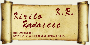 Kirilo Radoičić vizit kartica